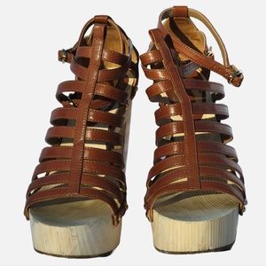 Elie Tahari leather strappy heels